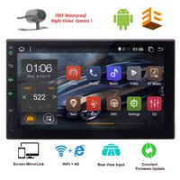 Android Double Din GPS Navigation 2 Din Car Stereo Bluetooth in Dash Touch Screen Radio MirrorLink Autoradio Head Unit Video Player USB/SD Head Unit Free Rear Camera Steering Wheel Control