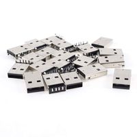 Aodesy USB Male Type A Port Right Angle 4 Pin DIP Jack Socket Connector,20pcs