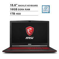 2019 Newest MSI GL63 15.6 Inch FHD Gaming Laptop (8th Gen Inter 6-Core i7-8750H up to 4.1GHz, 16GB DDR4 RAM, 1TB HDD, NVIDIA GeForce GTX1650 4GB, Backlit Keyboard, Windows 10)