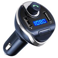 Criacr FM Transmitter Bluetooth, Wireless Radio Transmitter Car Adapter Kit, Universal USB Car Charger with Dual Charging Ports, Hands Free Calling for All Smartphones (Blue)