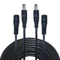 Liwinting 2pcs 1m/3.28Feet DC Extension Cable, 12V DC Power Adapter Plug Extension Cord 5.5mm x 2.1mm Male to Female Extension Wire for DC 12V Power Adapter, CCTV Security Camera etc. - Black