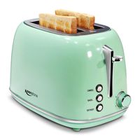 Keenstone 2 Slice Toaster Retro Stainless Steel Toaster, Green