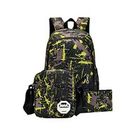 School Backpack 3 Pack,Waterproof Oxford Fabric Laptop Backpack+Shoulder Bag+Handbag,Durable Travel School Bag (Free, Yellow)