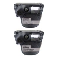 NEOUZA 2PK Compatible for Epson Labelworks Label Tape Cartridge Width 18mm (Black on White LC-5WBN9 LK-5WBN)