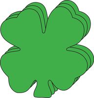SHAPES ETC. Four Leaf Clover Large Single Color Creative Cut-Outs, 5.5" x 5.5", 31 Clovers to a Package