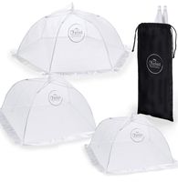 Chefast Food Cover Tents (5 Pack) - Combo Set of Pop Up Mesh Covers in 3 Sizes and a Reusable Carry Bag - Umbrella Screens for Picnics, BBQ, Outdoors and More