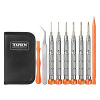 TEKPREM 10 in 1 Torx Screwdriver Set with T4 T5 T6 T8 T9 T10 Torx Security Set,Small Precision Torx Repair Kit for Apple,Macbook,Mac mini,Xbox one Xbox360 Controller,PS3,PS4,Computer and Pocket Knives