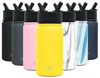 Simple Modern 14 oz Summit Water Bottle with Straw Lid - Hydro Vacuum Insulated Tumbler Flask Double Wall Liter - 18/8 Stainless Steel -Sunshine