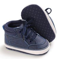 Save Beautiful Baby Girls Boys Canvas Sneakers Soft Sole High-Top Ankle Infant First Walkers Crib Shoes (0-6 Months Infant, D-Blue)
