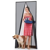 Homitt [Upgraded Version] Magnetic Screen Door with Durable Fiberglass Mesh Curtain and Full Frame Hook & Loop Fits Door Size up to 34"x82" Max- Black