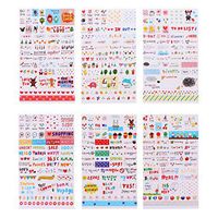 GANAI 6PC Kawaii Cute Diary Decorate Stationery Stickers PVC Transparent Scrapbooking