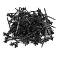 Sydien 100pcs Releasable Winged Push Mount Arrowhead Black Nylon Car Cable Zip Ties (3-inch)