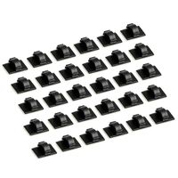 Usee Cable Clips 30Pcs Adhesive Wire Cord Clip Holder Cable Management Organizer for Car Office Desk Desktop Home（Black）