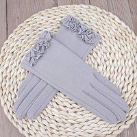 Yjdr Sun Protection Gloves Ladies Spring and Summer Cotton Full Finger Gloves Palm Particles Sunscreen Gloves Driving Sweat-Absorbent Breathable Gloves (Color : Gray)