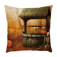 Bosji (17.72" x 17.72") Throw Pillow Covers,Halloween Decoration Cute Pumpkin Pillowcase Festival Home Decor Linen Printed Zipper Cushion Pillow Case