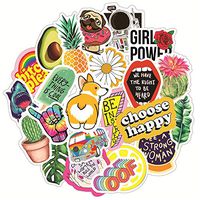 Water Bottle Stickers 50Pcs,VSCO Waterproof Stisckers,Avocado Cartoon Cute Stickers for Waterbottle,Laptop,Phone,Travel Case Vinyl Stickers