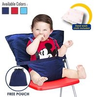 Baby High Chair Harness, Travel High Chair for Baby Toddler Feeding Eating, Portable Easy Seat with Adjustable Straps Shoulder Belt, Holds Up to 44lbs, Hand Wash Cloth Included