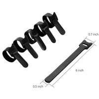 Becky reusable adjustable hook and loop strap, 50 packs double side strap Reusable Carry straps Self gripping cinch straps hook loop cable ties(black)