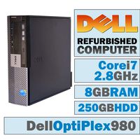 Dell OptiPlex 980 SFF/Core i7-860 Quad @ 2.8 GHz/DVI Graphics Card/8GB DDR3/250GB HDD/DVD-RW/WINDOWS 7 PRO 64 BIT (Renewed)