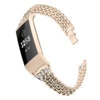 Crystal Metal Bands Compatible with Fitbit Charge 3 Smart Watch,Stainless Steel Strap Wristbands Jewelry Bracelets Replacement Accessory for Women Girls