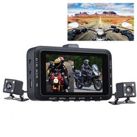 LayOPO Dash Cam for Motorcycle, Biker's Camera, Dual Lens Video Recorder Motorcycle Action Camer with 3.0" LCD Screen 130 Degree Angle Night Vision (Black)