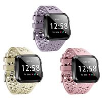 SZBAMI Bands Compatible with Fitbit Versa Lite/Versa 2/Versa SE,Breathable Replacement Wristbands Strap for Fitbit Versa Women Men(Rose Gold/Light Purple/Champagne Gold 3Pack Large)