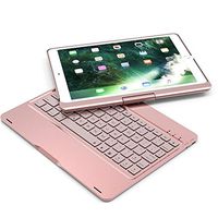 9.7 Inch iPad Air Bluetooth Keyboard,Businda 7 Color Backlit Bluetooth Wireless Keyboard Cases 360 Rotate 7 Color Backlit Wireless BT Keyboard Case Cover with Auto Wake/Sleep for iPad Air,Rose Gold
