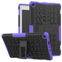 Case for All-New Amazon Fire HD 8 Tablet (7th and 8th Generation, 2017 and 2018 Release) - Heavy Duty [Shockproof] Full Body Protection Armor Rugged Case with Stand for Fire HD 8 2018/2017 (Purple)