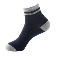 ❤Ywoow❤  1Pair Mens Non Elastic 100% Pure Cotton Socks Comfort Soft Grip Diabetic (Blue)