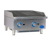 Globe Food Equip Countertop 24" Cast Iron Radiant Gas Charbroiler