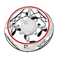 rofern UFO Flying Ball Toys LED Drone Smart Quadcopter Induction Flyer Toys Four-axis Aircraft Auto Hover Darts for Indoor with 180° flip & LED Lights for Kids White