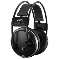 Bluetooth Headphones Over Ear, Hi-Fi Stereo Wireless Headset, Fm Radio Micro SD Card Mp3 Player，Soft Memory-Protein Earmuffs, w/Built-in Mic Wired Mode PC/Cell Phones/TV（Black）