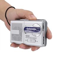 Lazmin Mini Portable Radio，Pocket Stereo AM/FM BC-R119 Telescopic Antenna Radio Receiver Built-in Speaker