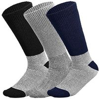 Doctor Recommend Thermal Diabetic Socks Keep Foot Warm Non-Binding Crew Socks For Men Women 3, 6 or 12-Pack (10-13 Men Size, 3 Pairs Assorted (Black, Grey, Navy))
