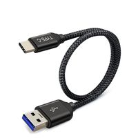 TITACUTE Type C Cable Fast Charging for Stylo 4, Short USB Type C Cable 1FT, Nylon Braided Cord USB C Cable Quick Charge 3.0 Data Cable Compatible with Samsung Galaxy S10 Plus, S10e, LG G6 V30 Black