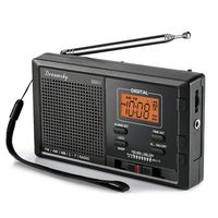 DreamSky Portable AM FM WB NOAA Weather Radio Alarm Clock, 12 /24H Time Display Backlight, Sleep Timer, Ascending Alarms, Built in Loud Speaker, Battery Operated Pocket Radios for Emergency