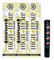 Herb Airtight Pocket Protector with Organic Grape Ape Hemp Wraps Vegan Non-GMO 3 Count DC Crafts Nation - Flag Leaf