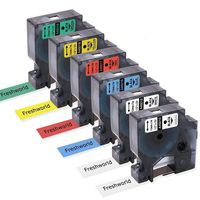 Compatible DYMO D1 Label Tapes 12mm 1/2Inch Cassette Refill 45010 (S045720500) 45013 45016 45017 45018 45019, 23Feet(7m), Color Combo Set for DYMO LabelManager 160 280 420P PnP 220P 360D 450 210D, 6P