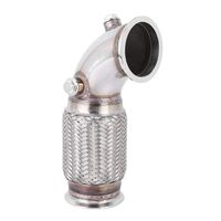 KIMISS 3in Steel V-Band to V Band Downpipe Low 90 Degree with W/Flex Bellow O2 Bungs Plug