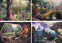 Ceaco Disney The Disney Collection 4 in 1 Multipack Sleeping Beauty, Mickey & Minnie Mouse, Snow White & Seven Dwarfs, and Cinderella Jigsaw Puzzles, (4) 500 Pieces