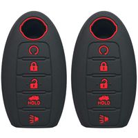 Coolbestda 2Pcs Silicone Smart Key Fob Skin Cover Case Protector Keyless Jacket Remote Holder for 2018 2017 Nissan Armada Murano Rogue Maxima Altima Sedan Pathfinder KR5S180144014