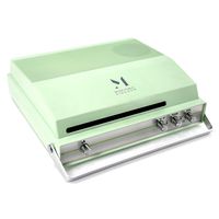 MPK Portable Slot-in Record Player for 7-inch Vinyl, Vintage 2-Speed Bluetooth Turntable with Tone Control Speaker, Rechargeable Battery Green