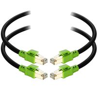 2 Pack Cat8 Ethernet Cable 10 Feet, Heavy Duty High Speed 26AWG Outdoor Cat8 Internet LAN Network Cable 40Gbps, 2000Mhz SSTP LAN Cables with Gold Plated RJ45 Connector for Router, Modem, Gaming, Xbox