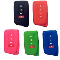 5Pcs New Green Blue Red Black Peachblow Protector Silicone 4 Buttons Smart Remote Key Bag Case Cover Holder Fob for Lexus ES300h GS350 GS450h IS F IS250 IS350 LS460 LS600h ES350 NX300h RC F NX200t