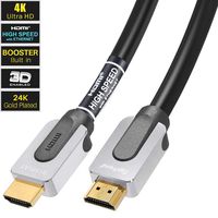 Active Booster 4K UHD HDMI Cable 100ft Support 2160p, 3D,HDR, Ethernet, Audio Return, 24AWG and CL3 for in-Wall Installation, Compatible to HDTV, Xbox, Blue-ray, PS3/4, PC