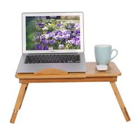 Laptop Desk for Lap, Adjustable Bamboo Lap Desk Bed Tray Notebook Stand Foldable Breakfast Serving Tray with Tilting Top Drawer and Folding Leg for Bed Sofa Couch Reading Writing Eating