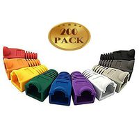 Accessbuy 200 Pcs Mixed Color CAT5E CAT6 RJ45 Ethernet Network Cable Strain Relief Boots Cable Connector Plug Cover (200pcs)
