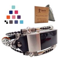 Smatiful Charge 2 Bands for Girls and Womans, Adjustable Replacement Bracelet Band for Fitbit Charge HR2 Tracker, Black and White