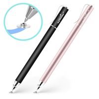 aibow Capacitive Stylus Pens for iPad, iPhone, Tablets,Cell Phones,All Touch Screens [ Fine Point & High Sensitivity Disc Tip Series ] with 2 Replaceable Disc Tips,Slide Cap Type1(Black/Rose Gold)