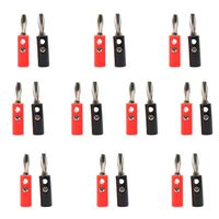ZXHAO 2004 Red Black 6mm/0.24 inch Audio Speaker Wire Cable Screw Banana Plug Connector 20pcs